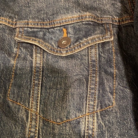 Men's Faux Shearling Lined Denim Trucker
Jacket - Goodfellow & Co™ Blue - Picture 8 of 9